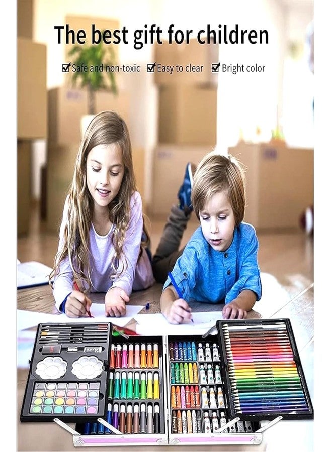 Brille Bee Unicorn Art & Craft Painting Box, Big Coloring Suitcase Multiple 145 Color Kit, Professional Drawing Water Color Pencils, Oil Pastel, Sketches & Acrylic Paint Brush for Girls and Boys (Space) - Image 5